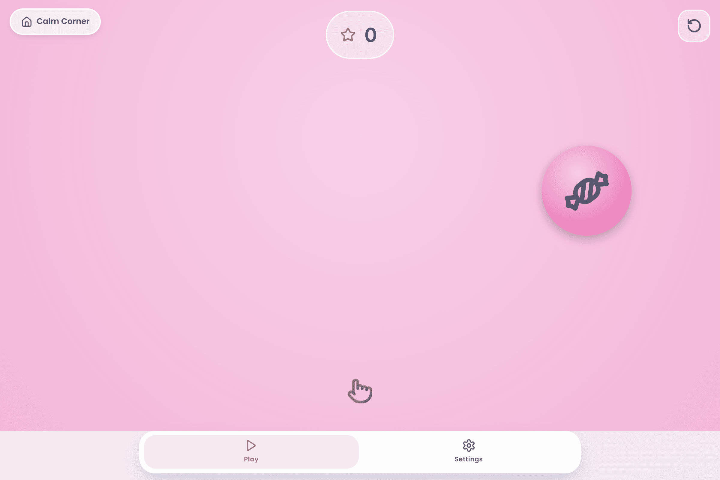 The Bouncing Ball game, with a character to follow across a purple screen