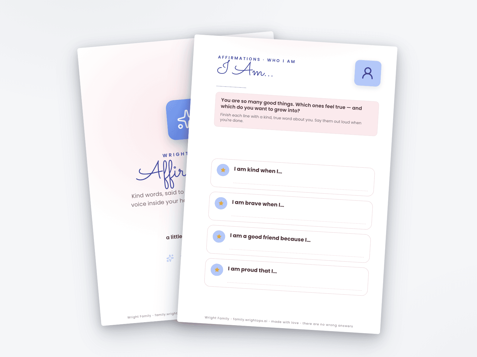 Affirmations printable pages