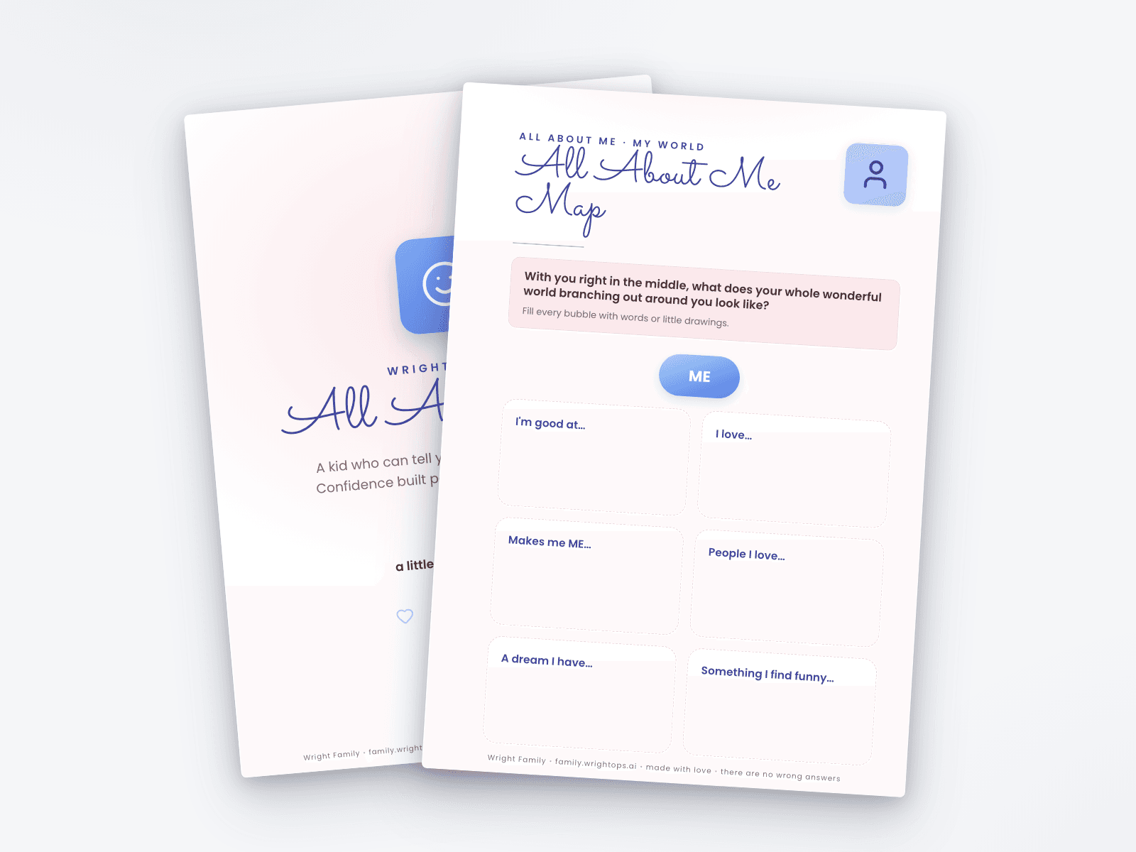 All About Me printable pages