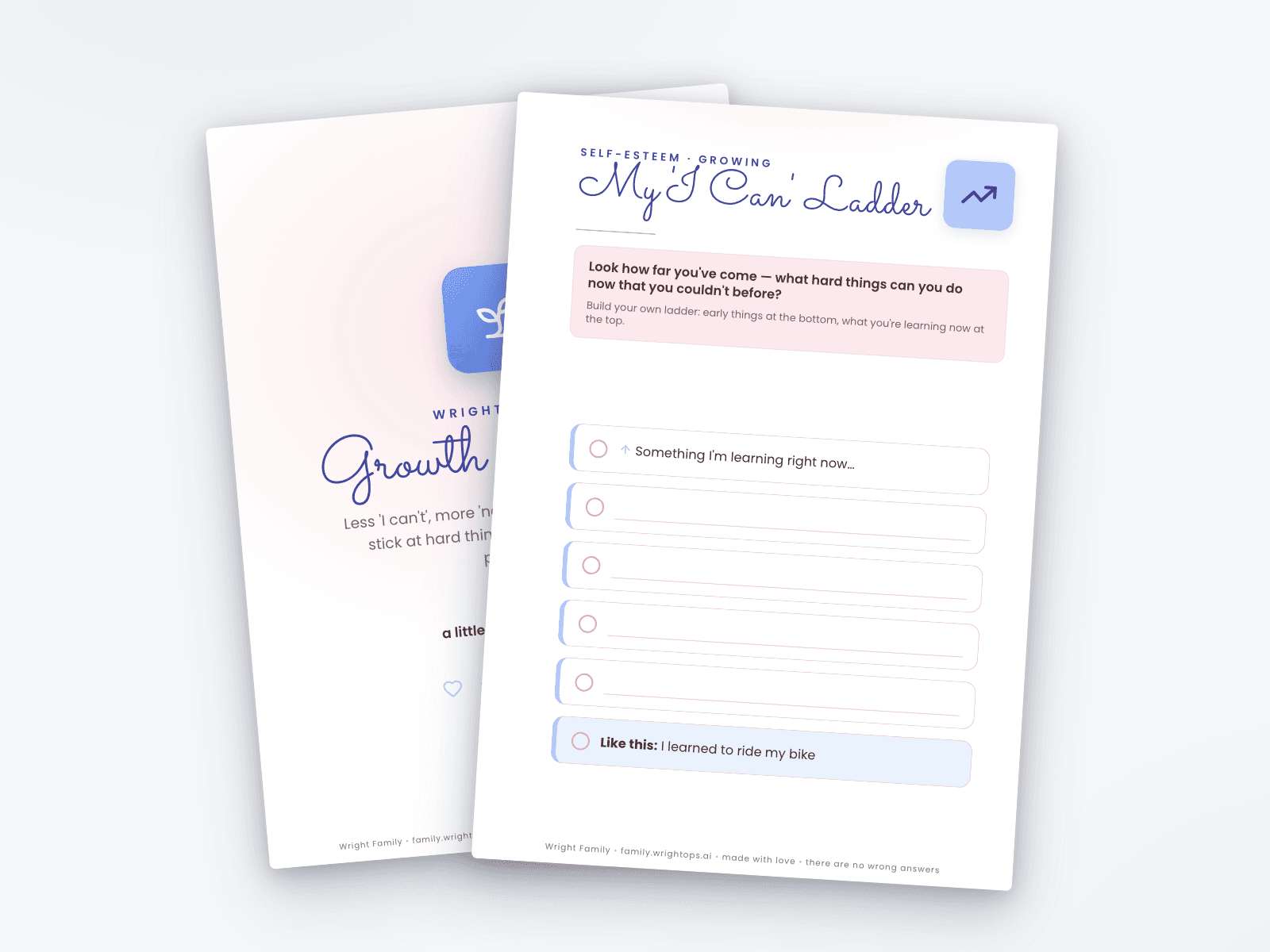 Growth Mindset printable pages