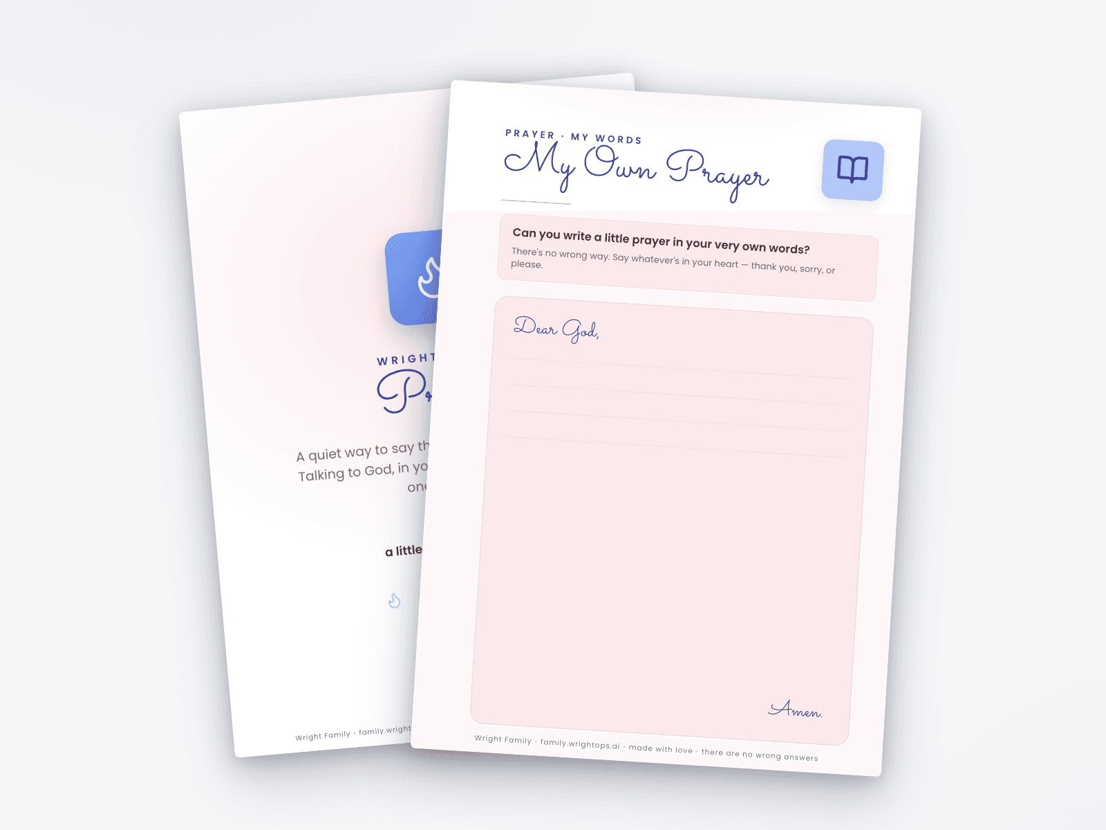 Prayer printable pages